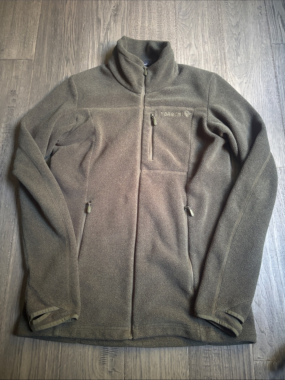 Norrona | Olive Green Lightweight Fleece Sweater Jacket Layering Size Small
